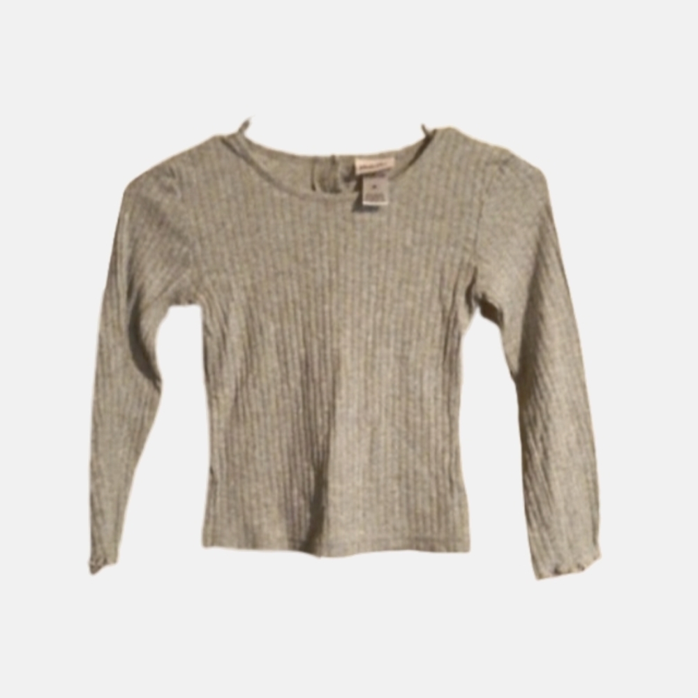 LITTLE LASS LONG SLEEVE SHIRT, STRETCHY, GRAY